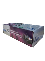 Ultra Güçlü Siyah Nitril Balık Sırtı Dokulu Muayene Eldiveni M Beden 50'li