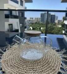 Süzgeçli Cam Demlik Çaydanlık 1000ml
