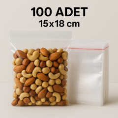 Kilitli Torba Şeffaf Poşet 15x18 cm Çerez, Buzdolabı, Saklama Naylonu