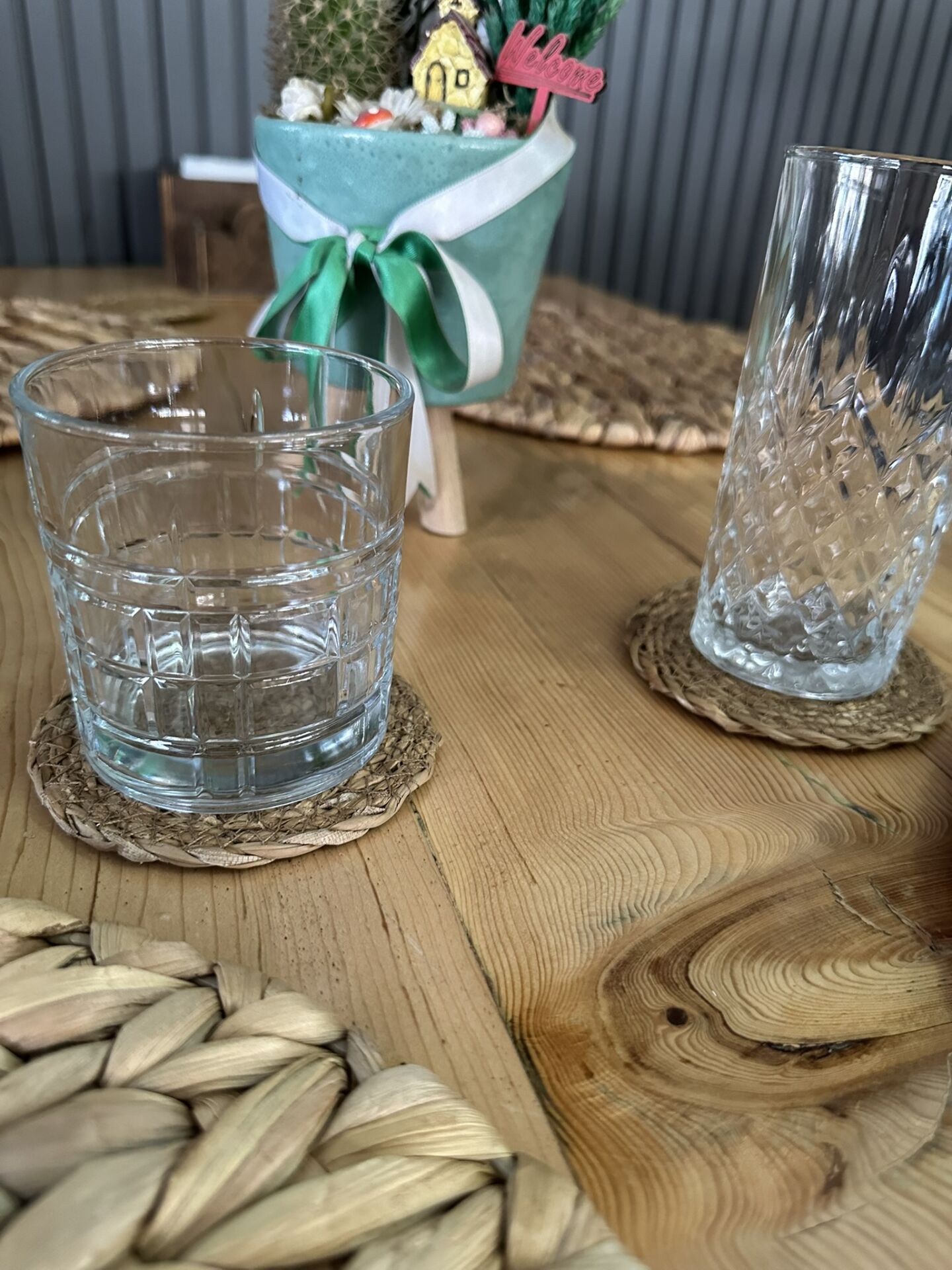 Dekoratif Doğal Hasır Bardak Altlığı – 6’lı Set