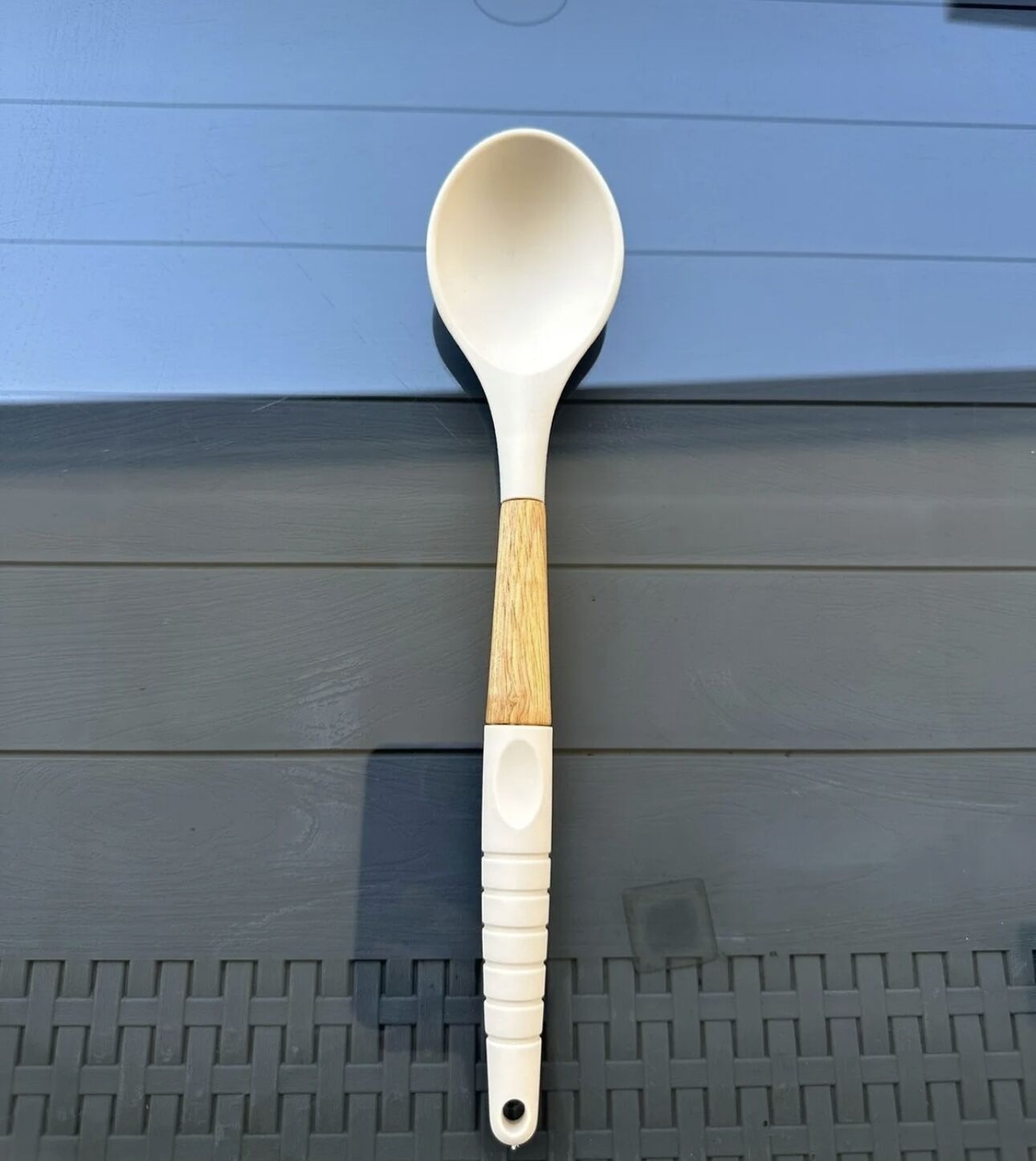 Ahşap Silikon Kaşık 32 Cm Krem