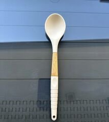 Ahşap Silikon Kaşık 32 Cm Krem