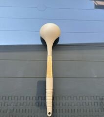 Ahşap Silikon Kepçe 32 Cm Kahverengi