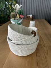 3'lü Doğal Jüt Sepet Organizer